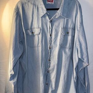 Wrangler Light Blue Premium Shirt, denim, vintage, retro 90’s, 3XL, 130273